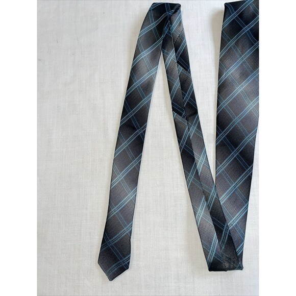 Pierre Cardin Dress Tie Men’s Size 57” Gray Blue Striped Argyle 100% Silk Design - Picture 11 of 12